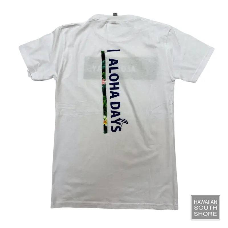 Aloha Days Box Logo 2 Made in Hawaii S-M White - CLOTHING - [Surfboards Surf Shop and Clothing Boutique Honolulu]