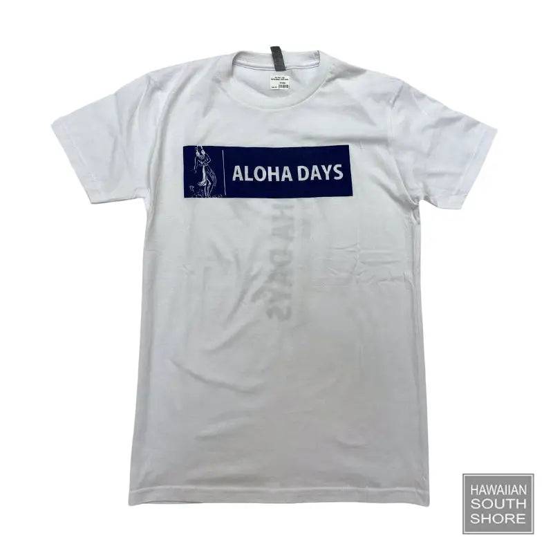 Aloha Days Box Logo 2 Made in Hawaii S-M White - CLOTHING - [Surfboards Surf Shop and Clothing Boutique Honolulu]