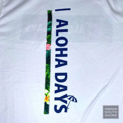 Aloha Days Box Logo 2 Made in Hawaii S-M White - CLOTHING - [Surfboards Surf Shop and Clothing Boutique Honolulu]