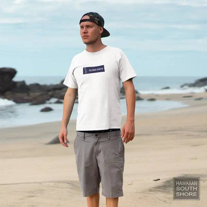 Aloha Days Box Logo 2 Made in Hawaii S-M White - CLOTHING - [Surfboards Surf Shop and Clothing Boutique Honolulu]