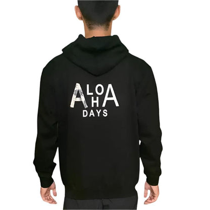 Aloha Days Hoodie HAWAII Hoodie Made In Hawaii Black - CLOTHING - [Surfboards Surf Shop and Clothing Boutique Honolulu]