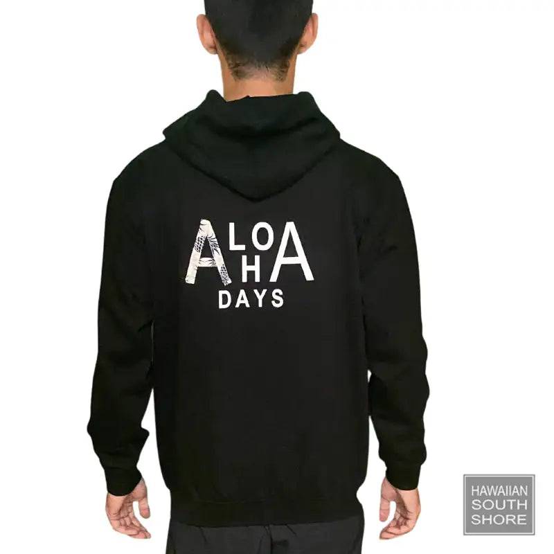 Aloha Days Hoodie HAWAII Hoodie Made In Hawaii Black - CLOTHING - [Surfboards Surf Shop and Clothing Boutique Honolulu]