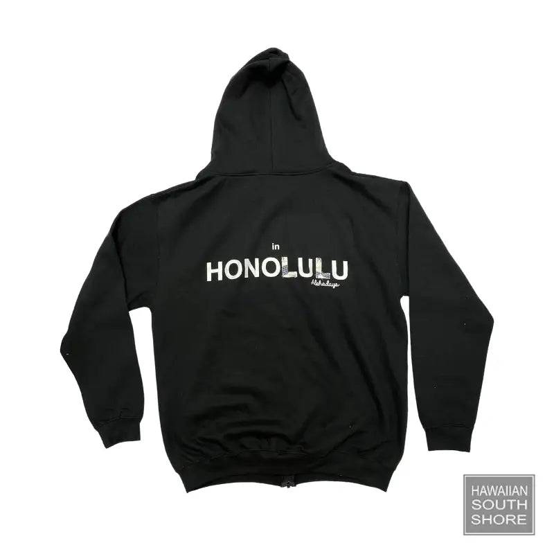 Aloha Days Hoodie Surf in Honolulu Hoodie Pineapple Made In Hawaii Black White - CLOTHING - [Surfboards Surf Shop and Clothing Boutique Honolulu]