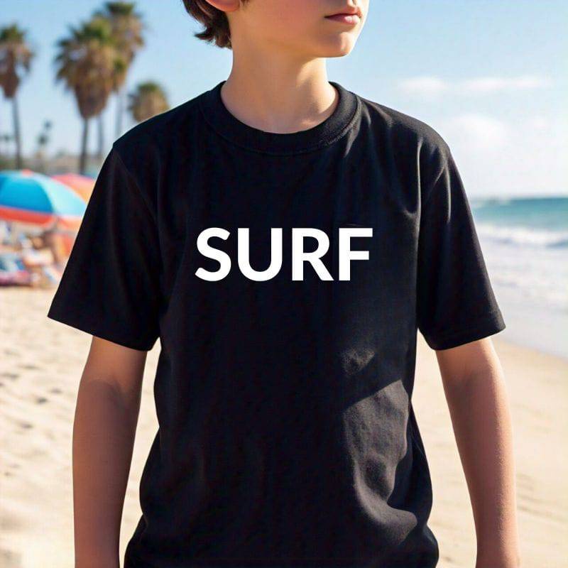 Aloha Days Kids T-Shirt SURF IN HONOLULU LTD. Made In Hawaii Med-Large Black