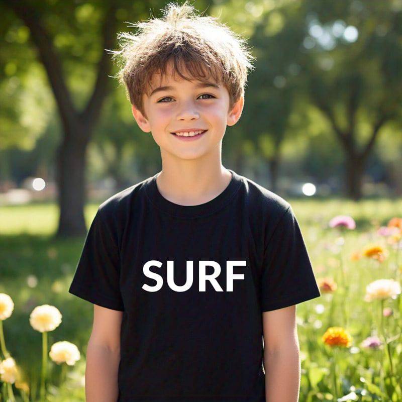 Aloha Days Kids T-Shirt SURF IN HONOLULU LTD. Made In Hawaii Med-Large Black