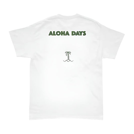 Aloha Days RETRO PALM Made in Hawaii S White - CLOTHING - [Surfboards Surf Shop and Clothing Boutique Honolulu]