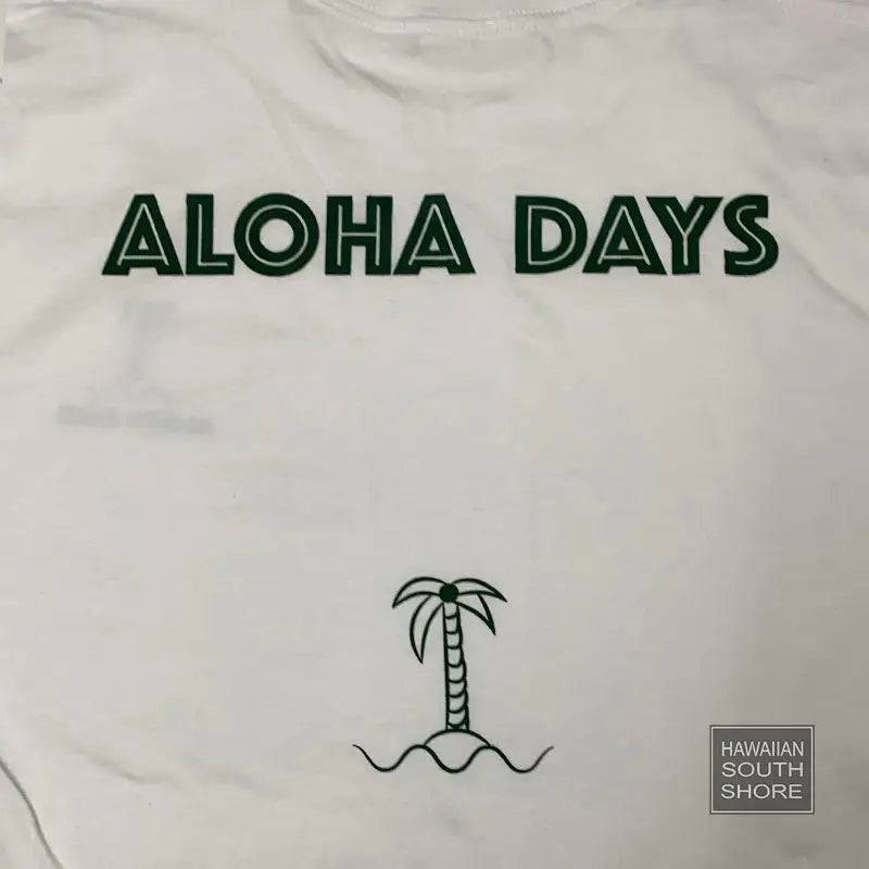 Aloha Days RETRO PALM Made in Hawaii S White - CLOTHING - [Surfboards Surf Shop and Clothing Boutique Honolulu]