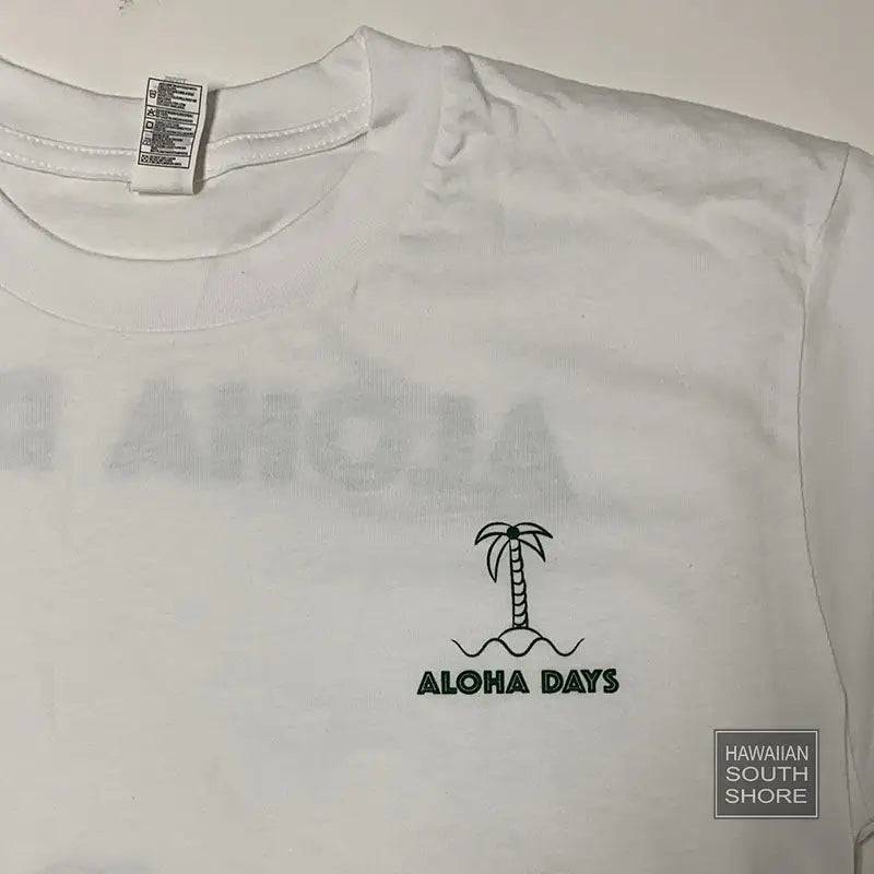 Aloha Days RETRO PALM Made in Hawaii S White - CLOTHING - [Surfboards Surf Shop and Clothing Boutique Honolulu]