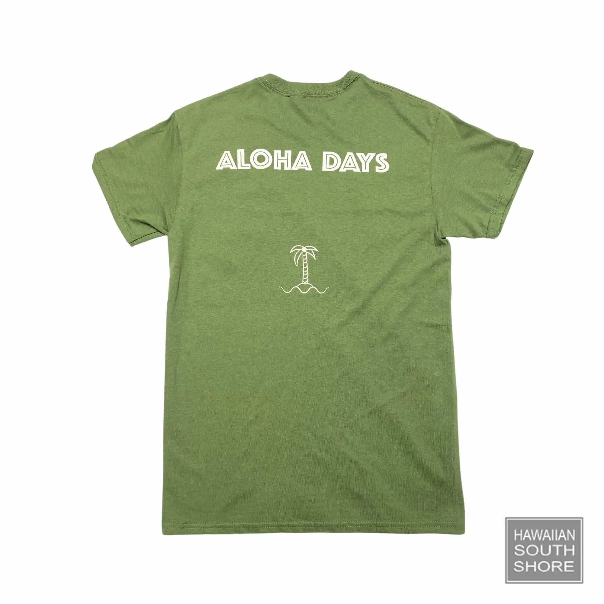 Aloha Days RETRO PALM POCKET Made in Hawaii S-XL Olive - CLOTHING - [Surfboards Surf Shop and Clothing Boutique Honolulu]