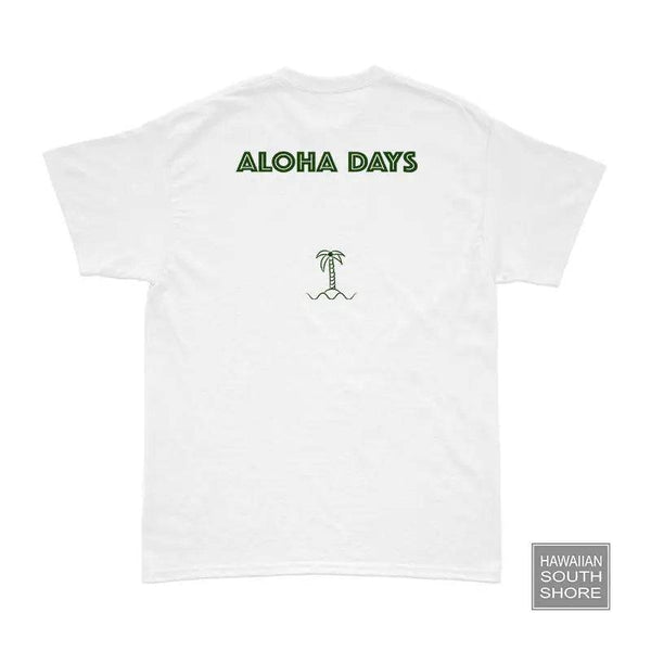 Aloha Days RETRO PALM POCKET Made in Hawaii S-XL White - CLOTHING - [Surfboards Surf Shop and Clothing Boutique Honolulu]