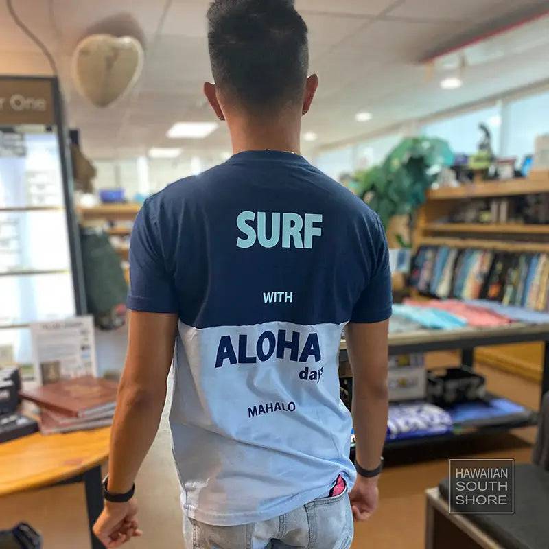 Aloha Days SHAKA Made in Hawaii S-L Navy Light Blue - CLOTHING - [Surfboards Surf Shop and Clothing Boutique Honolulu]