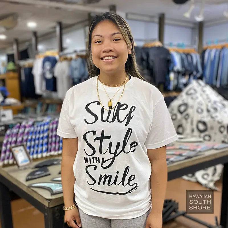 Aloha Days SMILE UNISEX Made in Hawaii S-XL White - CLOTHING - [Surfboards Surf Shop and Clothing Boutique Honolulu]