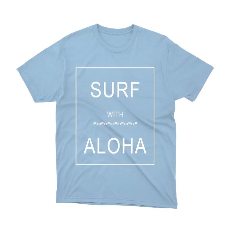 Aloha Days SURF & ALOHA Made in Hawaii S-XL Light Blue - CLOTHING - [Surfboards Surf Shop and Clothing Boutique Honolulu]