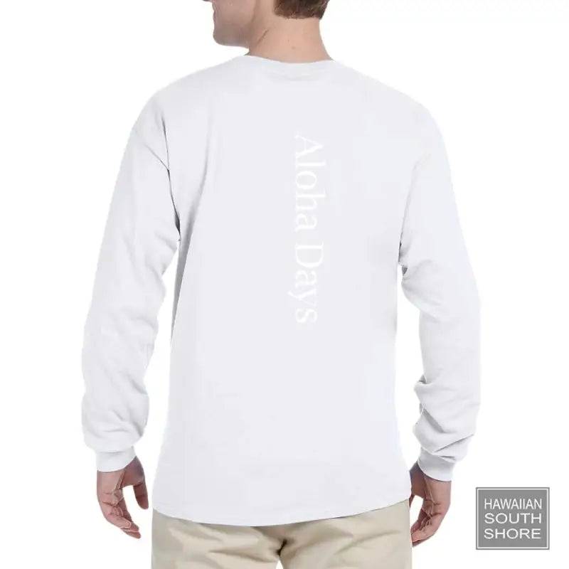 Aloha Days T-Shirt Long Sleeves BOX ALOHA Medium-XLarge White - CLOTHING - [Surfboards Surf Shop and Clothing Boutique Honolulu]