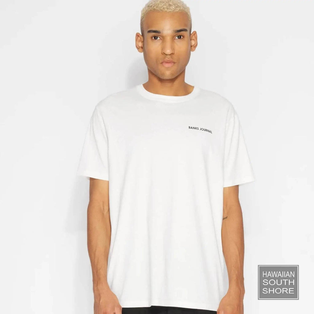 BANKS JOURNAL T-Shirt XSmall-XXLarge LABEL Off White - CLOTHING - [Surfboards Surf Shop and Clothing Boutique Honolulu]