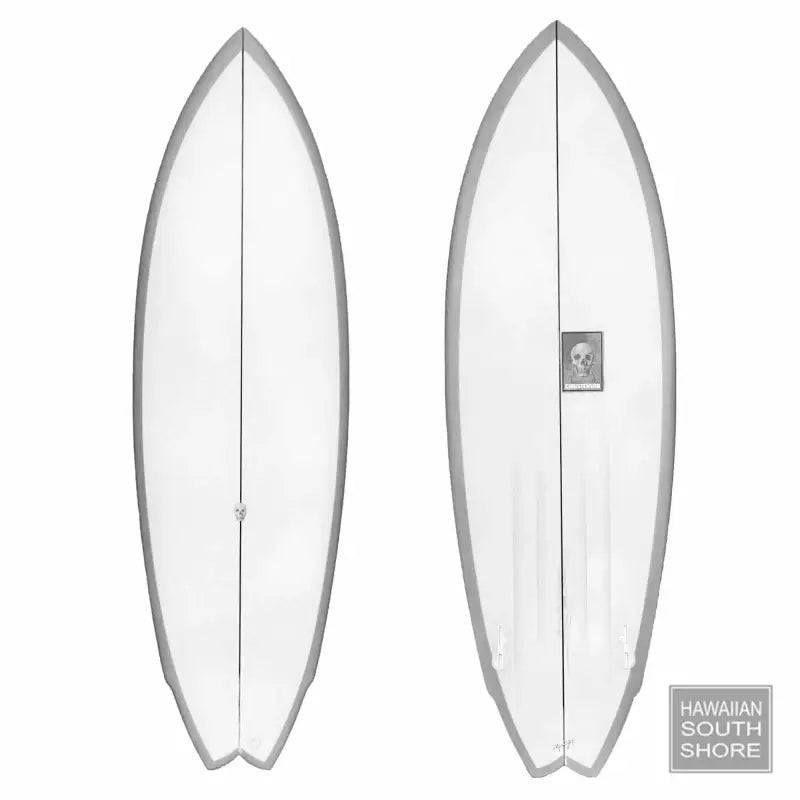 CHRISTENSON Lane Splitter 5'6 Belly Channel Twin Fin FCS II Clear Sand Grey Rails - SHOP SURFBOARDS - [Surfboards Surf Shop and Clothing Boutique Honolulu]