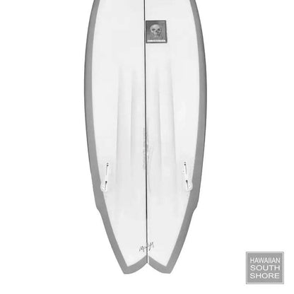 CHRISTENSON Lane Splitter 5'6 Belly Channel Twin Fin FCS II Clear Sand Grey Rails - SHOP SURFBOARDS - [Surfboards Surf Shop and Clothing Boutique Honolulu]