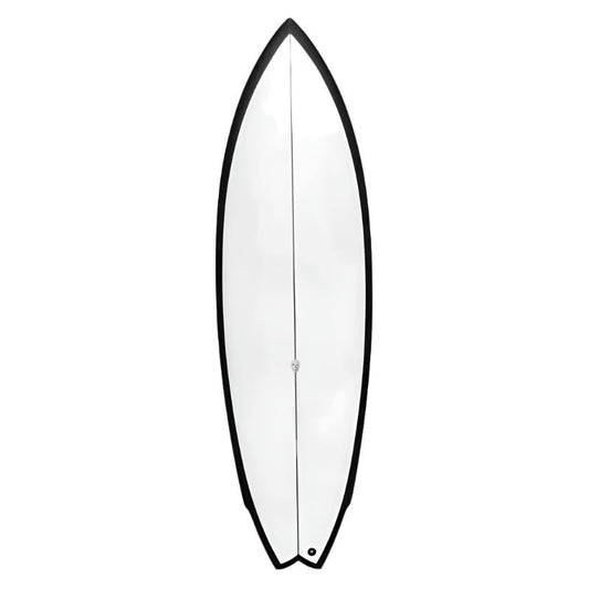 CHRISTENSON Lane Splitter (5'8-6'0) Twin Fin FCS II Clear Sand Black Rails - SHOP SURFBOARDS - [Surfboards Surf Shop and Clothing Boutique Honolulu]