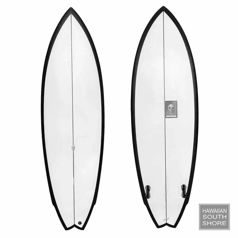 CHRISTENSON Lane Splitter (5&#39;8-6&#39;0) Twin Fin FCS II Clear Sand Black Rails - SHOP SURFBOARDS - [Surfboards Surf Shop and Clothing Boutique Honolulu]