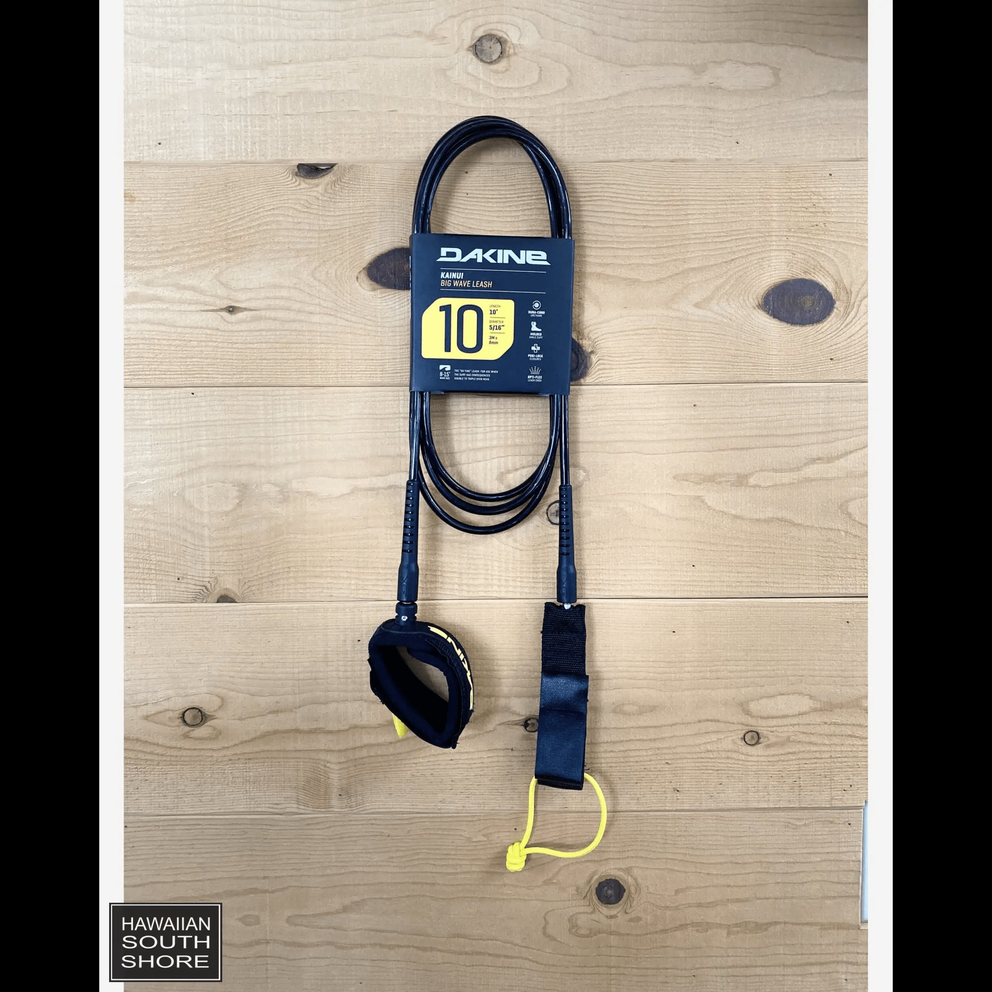 DAKINE Leash Kainui Team 10' Black Yellow Color - SHOP SURF ACC. - [Surfboards Surf Shop and Clothing Boutique Honolulu]