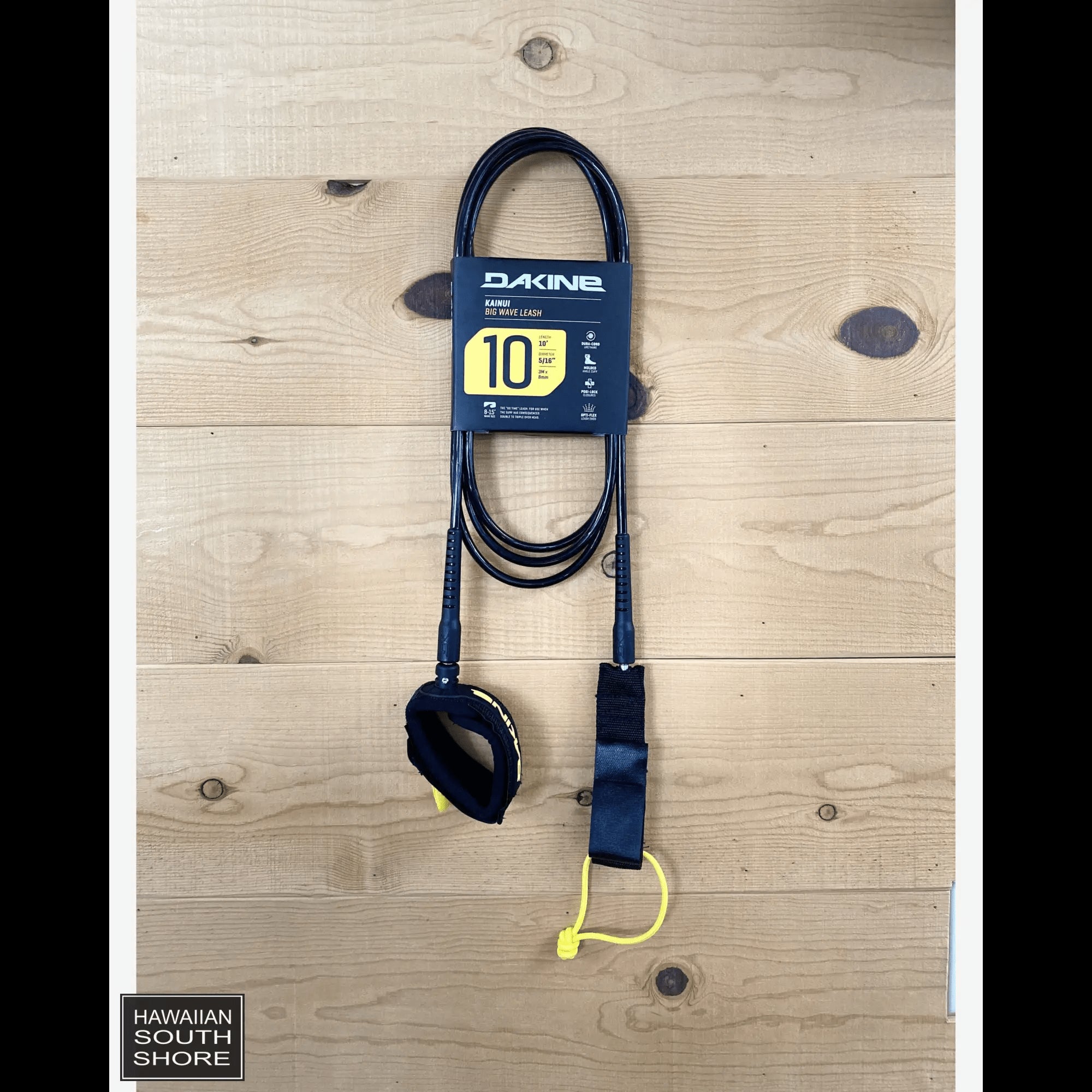 DAKINE Leash Kainui Team 10&#39; Black Yellow Color - SHOP SURF ACC. - [Surfboards Surf Shop and Clothing Boutique Honolulu]