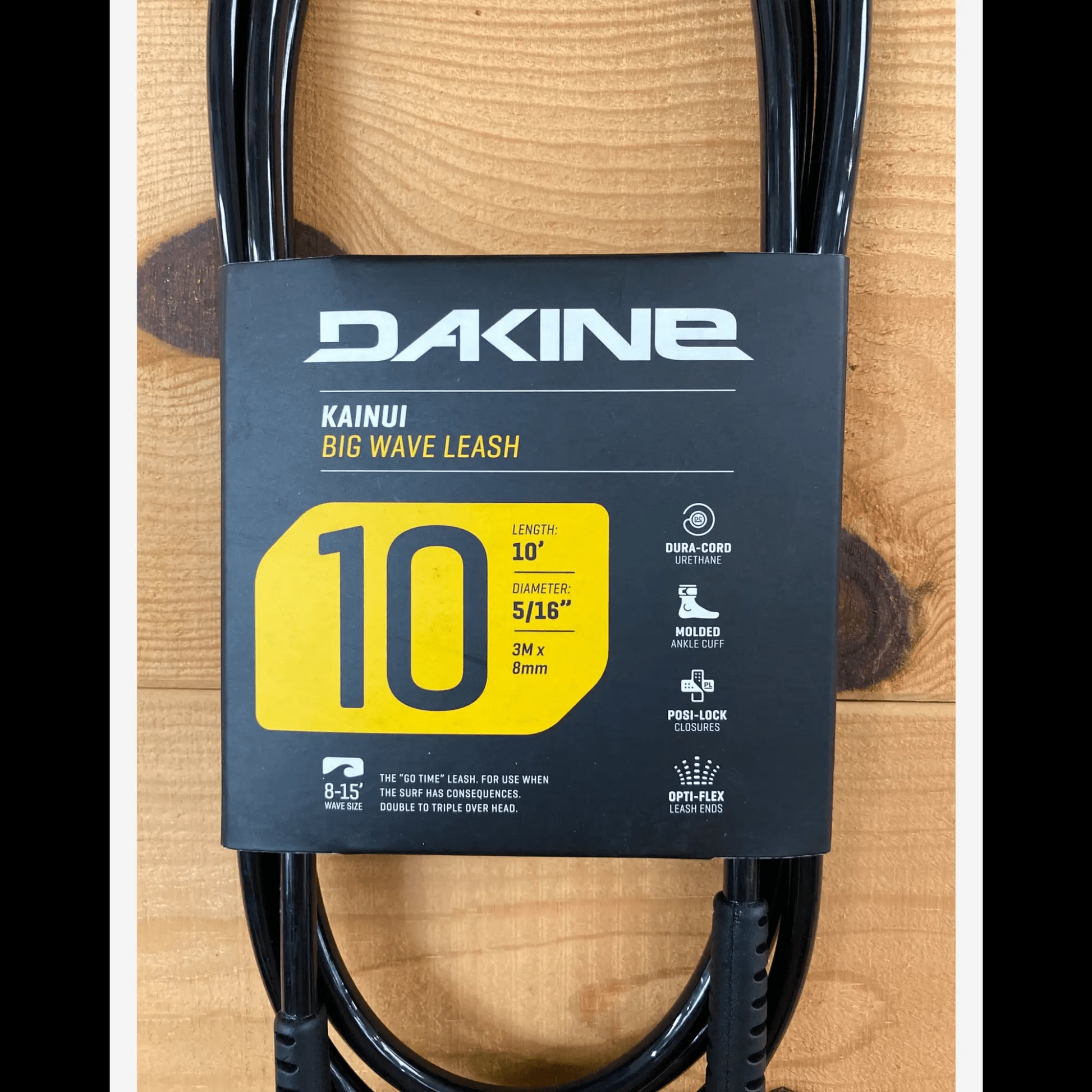 DAKINE Leash Kainui Team 10' Black Yellow Color - SHOP SURF ACC. - [Surfboards Surf Shop and Clothing Boutique Honolulu]