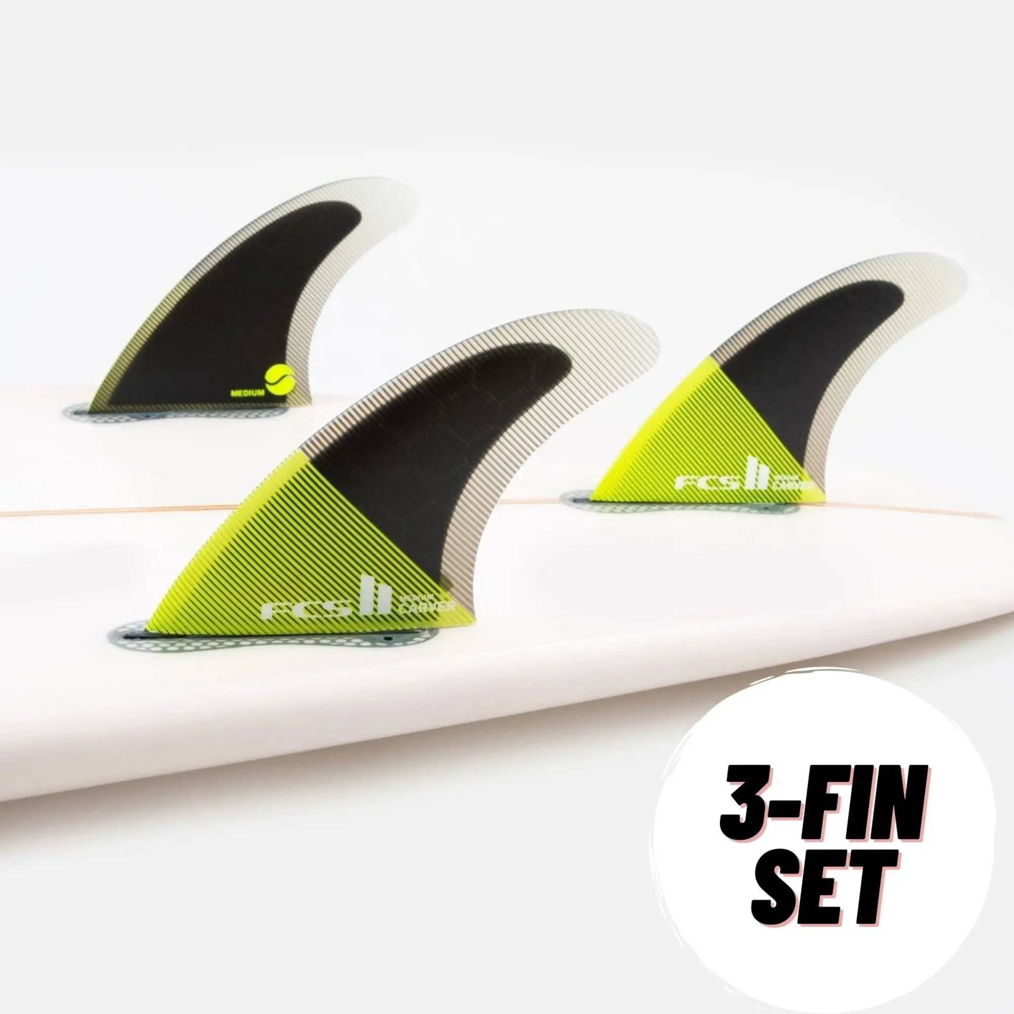 FCS II CARVER 3-Fin PC Large Carver Template Black Green - SHOP SURF ACC. - [Surfboards Surf Shop and Clothing Boutique Honolulu]