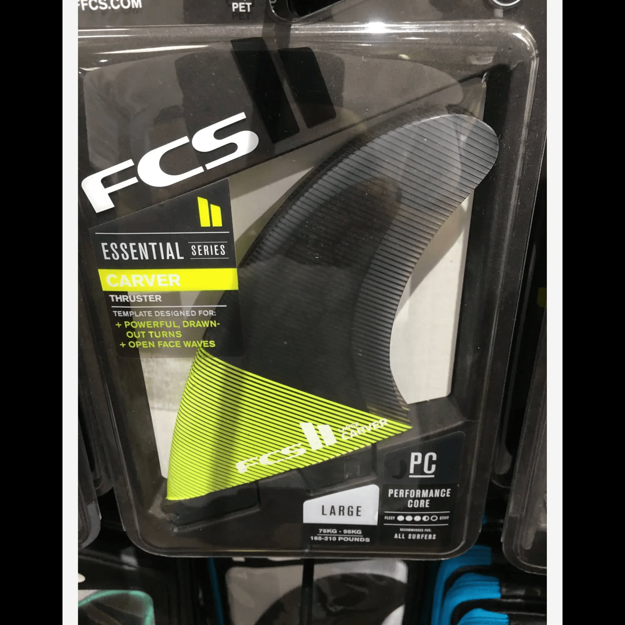 FCS II CARVER 3-Fin PC Large Carver Template Black Green - SHOP SURF ACC. - [Surfboards Surf Shop and Clothing Boutique Honolulu]