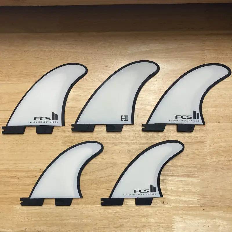 FCS II HARLEY INGLEBY MID TRI-QUAD FIN SET Large Performance Core White/Black - SHOP SURF ACC. - [Surfboards Surf Shop and Clothing Boutique Honolulu]