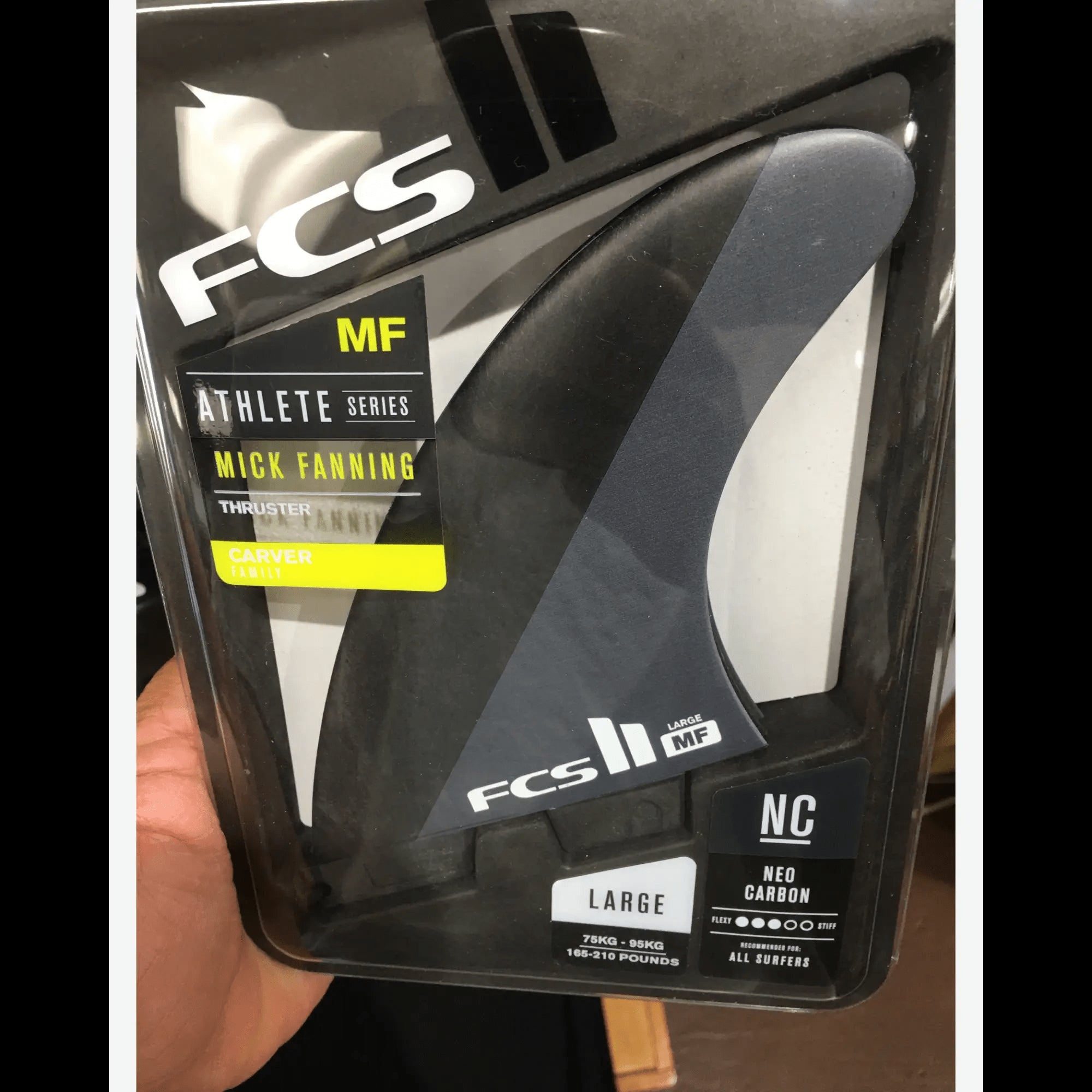 FCS II MICK FANNING 3-Fin Neo Carbon Large Carver Template Black Color - SHOP SURF ACC. - [Surfboards Surf Shop and Clothing Boutique Honolulu]