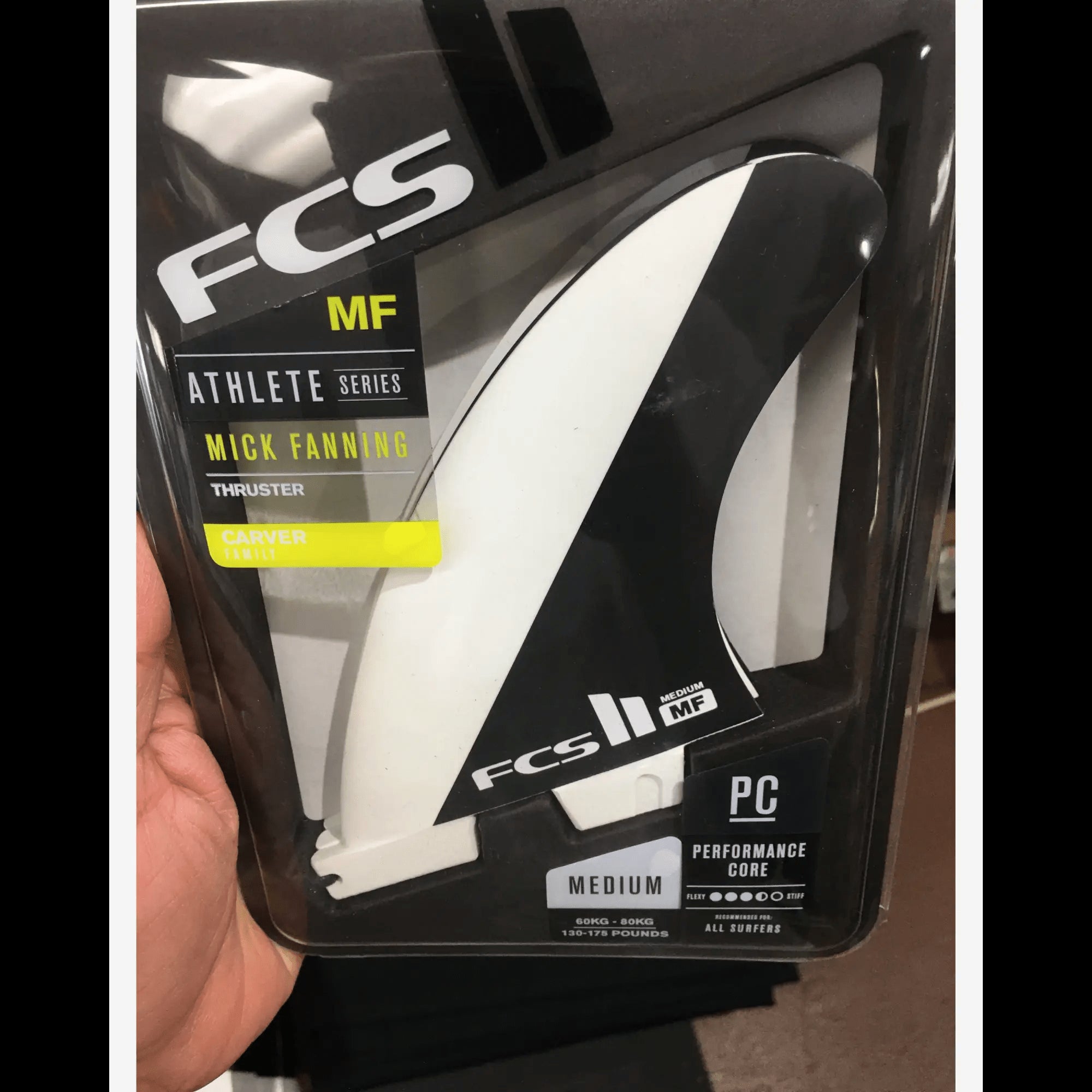 FCS II MICK FANNING 3-Fin PC Grom/Medium/Large Carver Template Black White Color - SHOP SURF ACC. - [Surfboards Surf Shop and Clothing Boutique Honolulu]