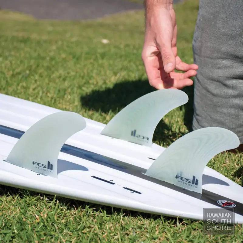 FCS II MID CARVER THRUSTER FIN SET XL Clear - SHOP SURF ACC. - [Surfboards Surf Shop and Clothing Boutique Honolulu]