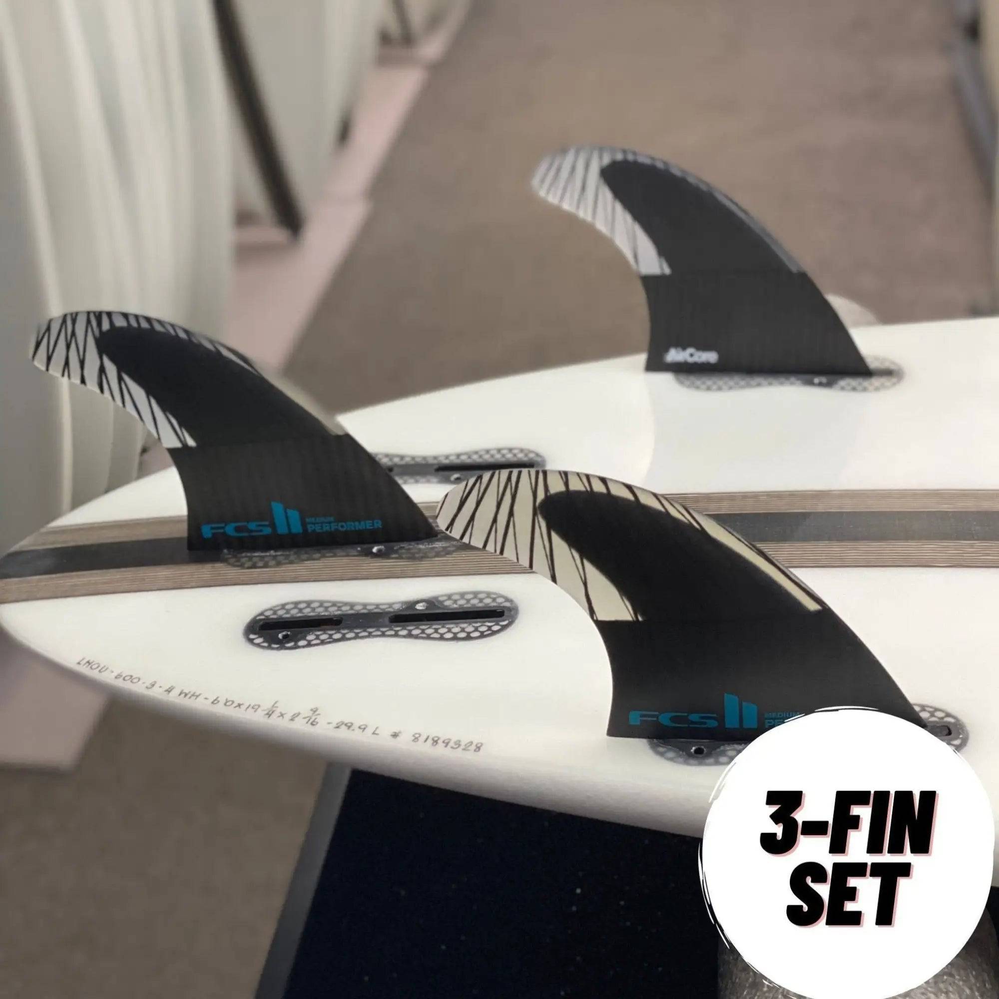 FCS II PERFORMER 3-Fin PC+AirCore Small-Large Performer Template Teal Black - SHOP SURF ACC. - [Surfboards Surf Shop and Clothing Boutique Honolulu]