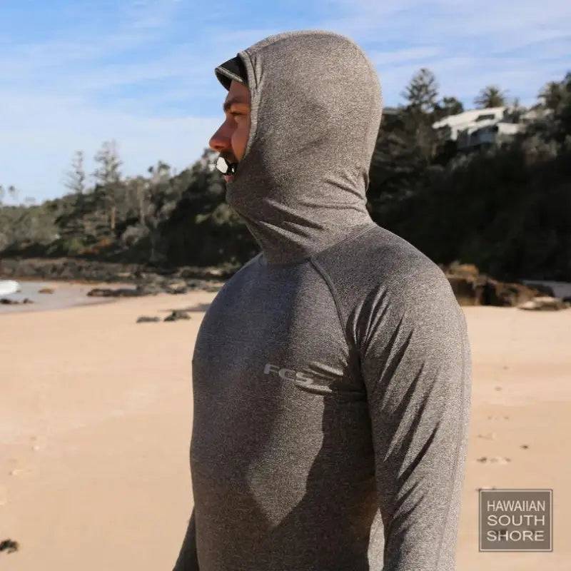 FCS Rashguard Hooded Long-sleeved Vest (Small-XXL) Grey - CLOTHING - [Surfboards Surf Shop and Clothing Boutique Honolulu]