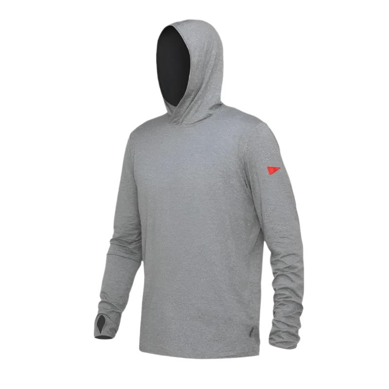 Florence Marine X Long Sleeve Hooded Shirt Sun Pro Adapt (Small -XXLarge) Heather Grey -  - [Surfboards Surf Shop and Clothing Boutique Honolulu]