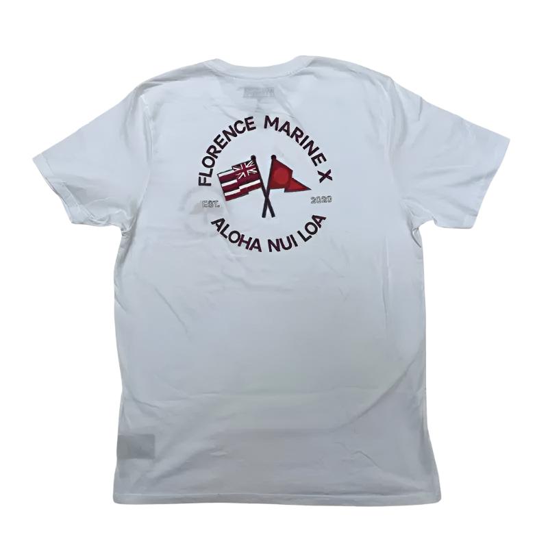 Florence Marine X T-Shirt NUI LOA ORGANIC Small-XLarge White - CLOTHING - [Surfboards Surf Shop and Clothing Boutique Honolulu]