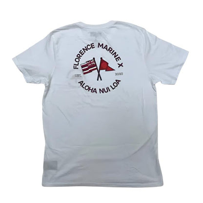 Florence Marine X T-Shirt NUI LOA ORGANIC Small-XLarge White - CLOTHING - [Surfboards Surf Shop and Clothing Boutique Honolulu]