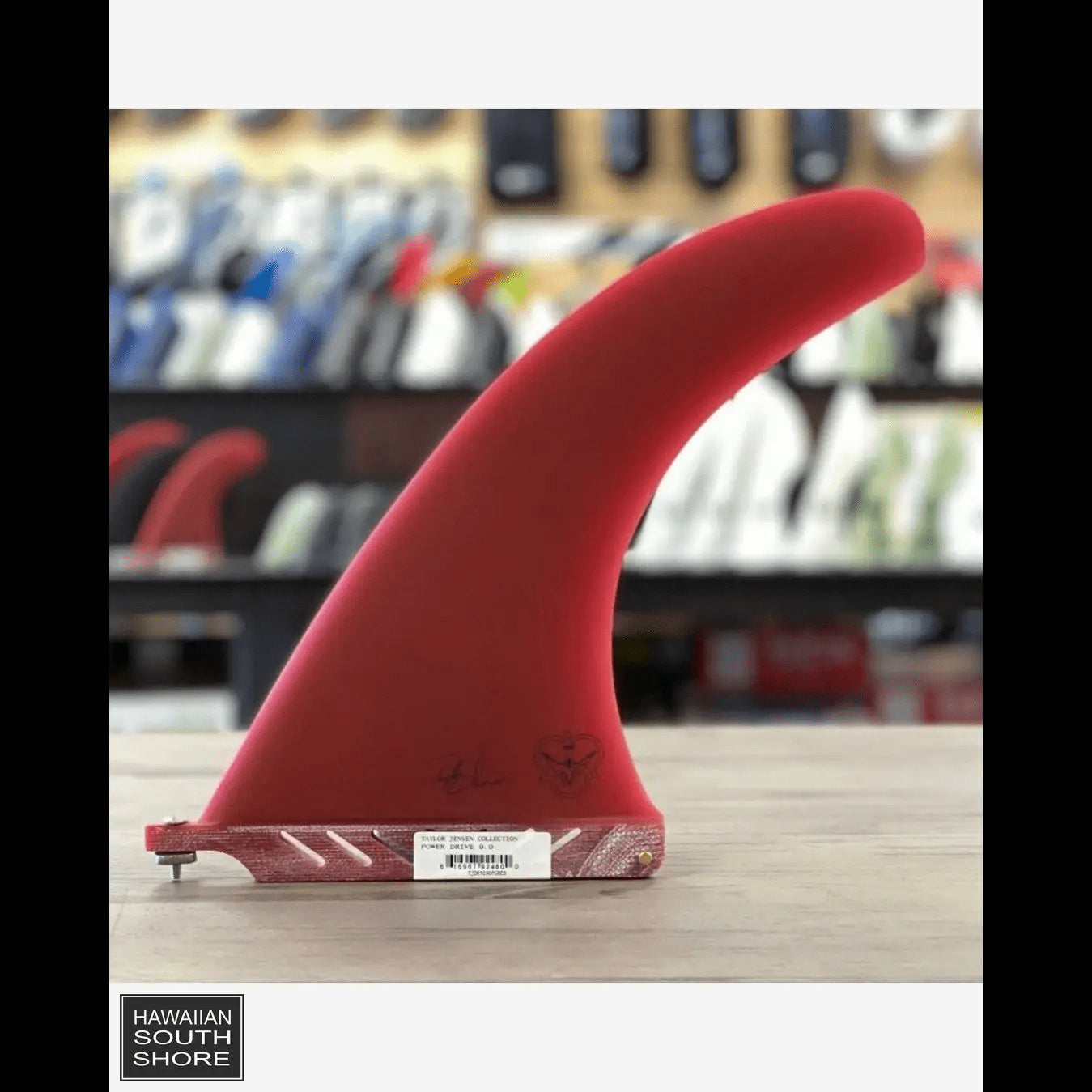 TAYLOR JENSEN Power Drive Longboard Fin Fiberglass 8&quot;-11&quot;/Red Color - SHOP SURF ACC. - [Surfboards Surf Shop and Clothing Boutique Honolulu]