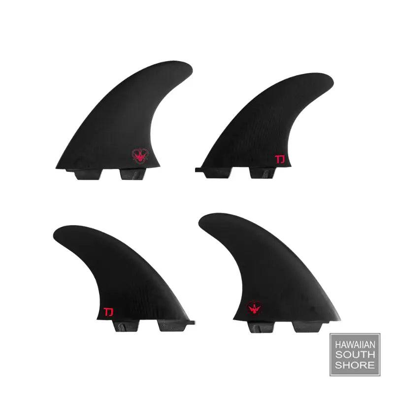 TAYLOR JENSEN Quad Fin Fiberglass FCS Compatible Black Color - Surfboard Fins - [Surfboards Surf Shop and Clothing Boutique Honolulu]