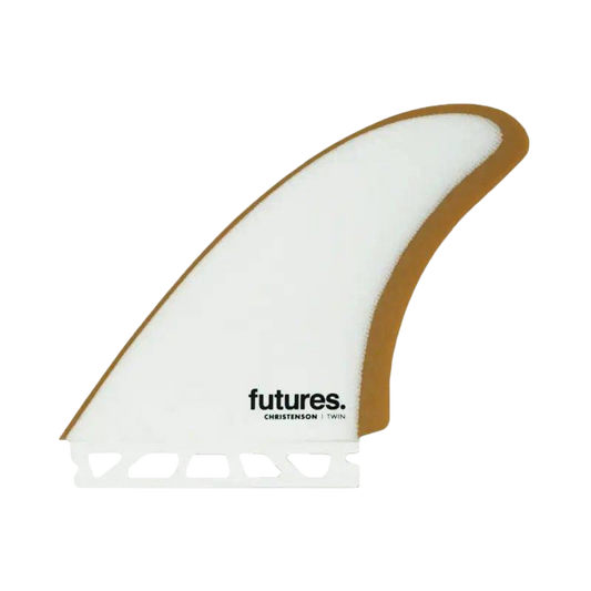 FUTURES Christenson Twin Fin Fiberglass White Brown - SHOP SURF ACC. - [Surfboards Surf Shop and Clothing Boutique Honolulu]