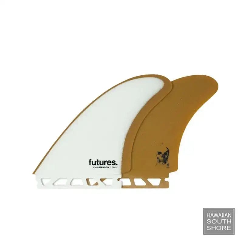 FUTURES Christenson Twin Fin Fiberglass White Brown - SHOP SURF ACC. - [Surfboards Surf Shop and Clothing Boutique Honolulu]