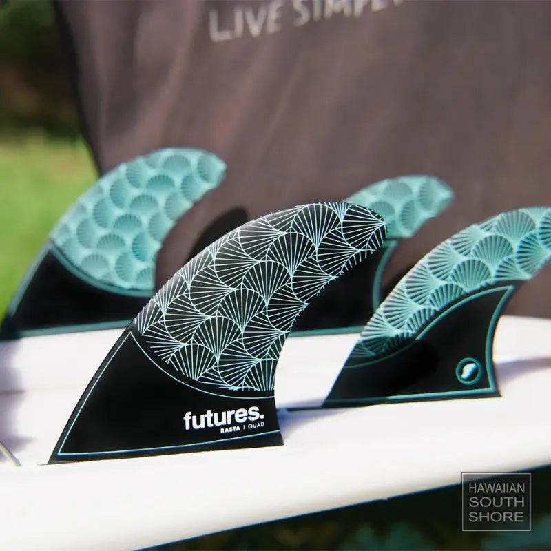 FUTURES Rasta Quad Medium Honeycomb Black Teal Neutral Template - SHOP SURF ACC. - [Surfboards Surf Shop and Clothing Boutique Honolulu]