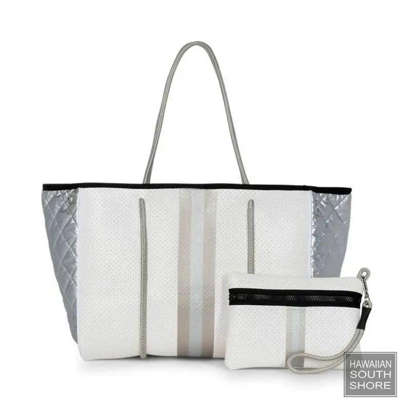 HA Bag Grayson VAPOR Handbag White Coat Silver Rosegold Stripe - BAG - [Surfboards Surf Shop and Clothing Boutique Honolulu]