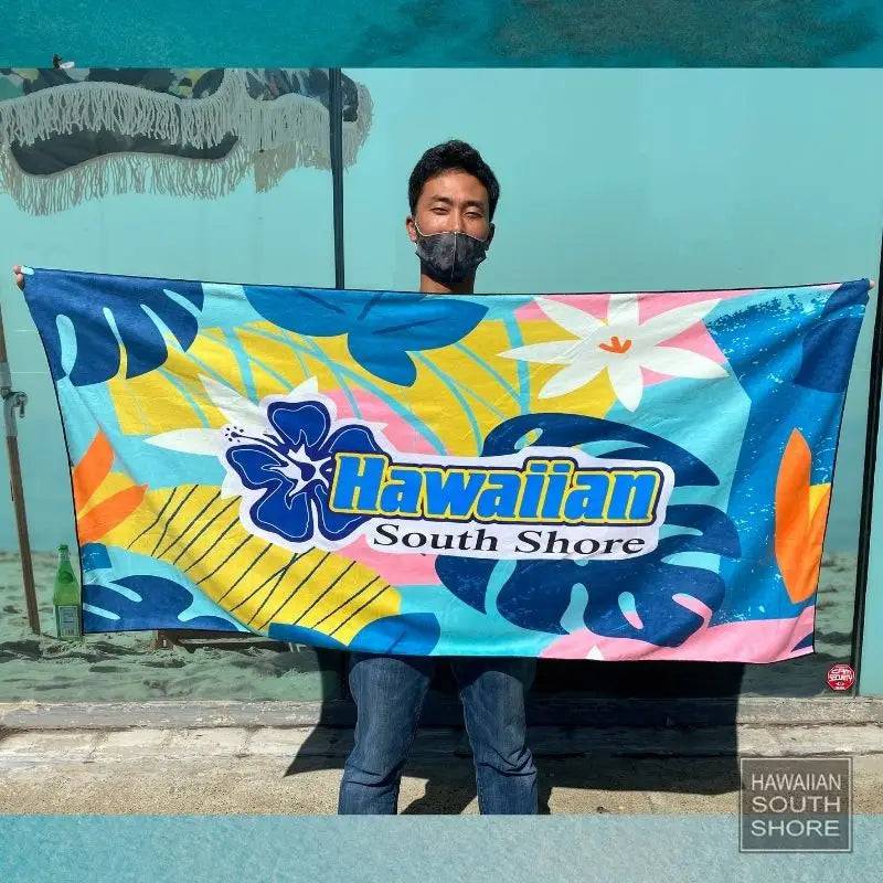 Hawaiian South Shore Beach Towel Floral - CLOTHING - [Surfboards Surf Shop and Clothing Boutique Honolulu]