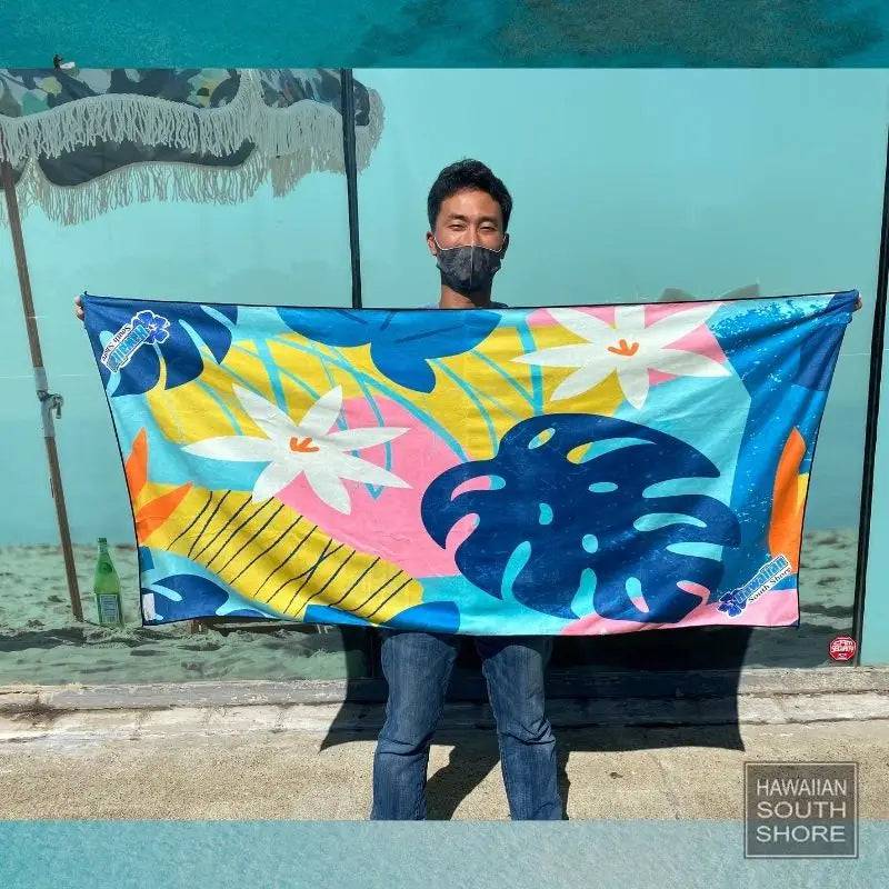 Hawaiian South Shore Beach Towel Floral - CLOTHING - [Surfboards Surf Shop and Clothing Boutique Honolulu]