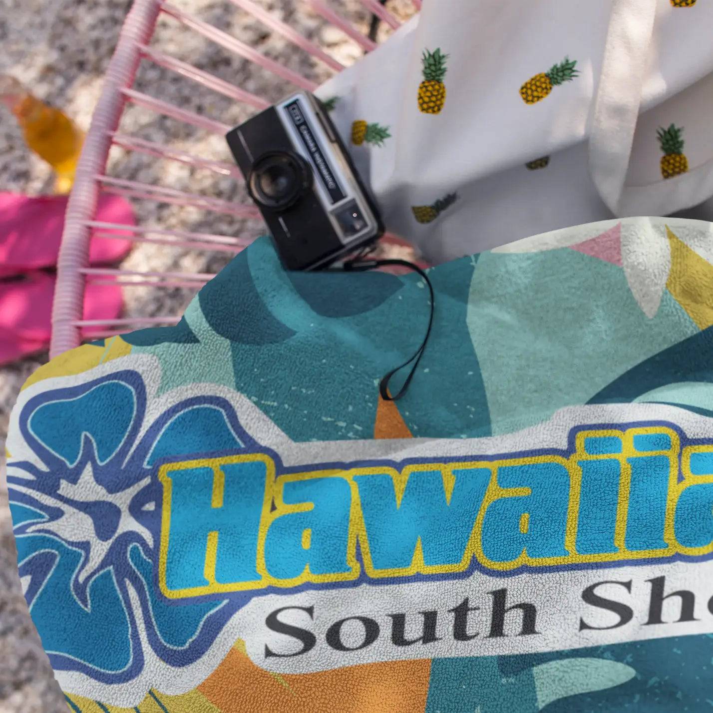 Hawaiian South Shore Beach Towel Floral - CLOTHING - [Surfboards Surf Shop and Clothing Boutique Honolulu]