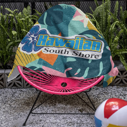 Hawaiian South Shore Beach Towel Floral - CLOTHING - [Surfboards Surf Shop and Clothing Boutique Honolulu]