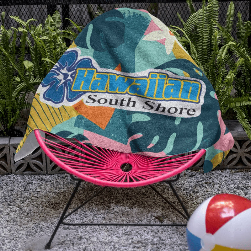 Hawaiian South Shore Beach Towel Floral - CLOTHING - [Surfboards Surf Shop and Clothing Boutique Honolulu]