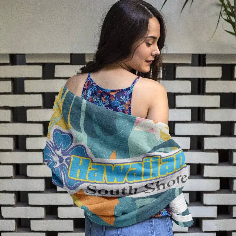 Hawaiian South Shore Beach Towel Floral - CLOTHING - [Surfboards Surf Shop and Clothing Boutique Honolulu]