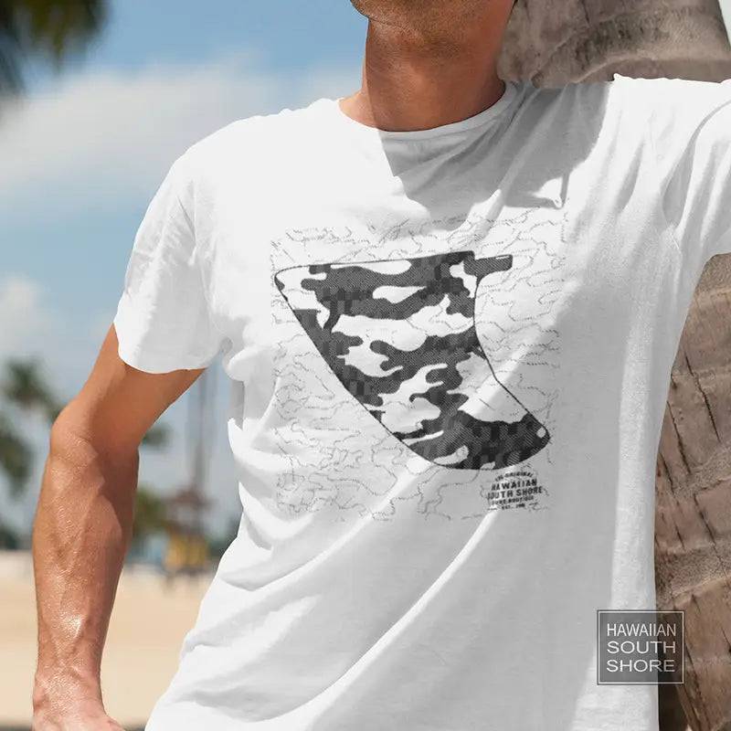 HawaiianSouthShore CAMO FIN Made in Hawaii S-2XL White - CLOTHING - [Surfboards Surf Shop and Clothing Boutique Honolulu]